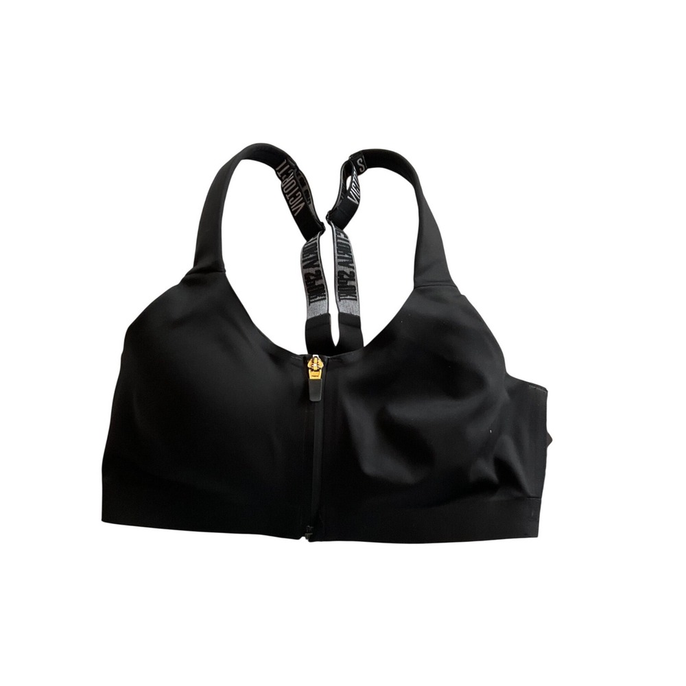 Victoria Sport Incredible Knockout Sports Bra 32D‎ Black Front Zip Max Support